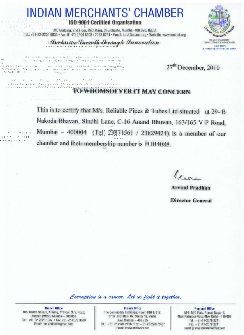 IMC Certificate